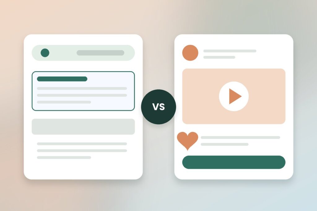 Google ads versus social ads illustration