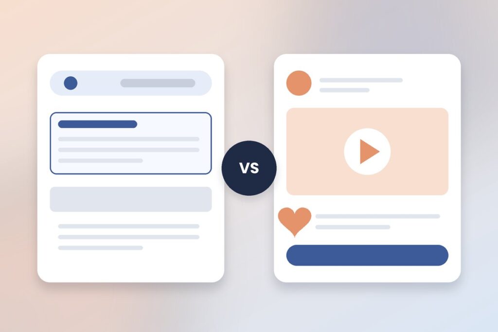 Google ads versus social ads illustration